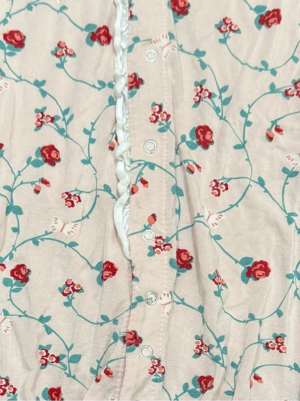 Kickee Pants Converter Gown Baby Girl Size 0-3 Months Floral Roses Pink